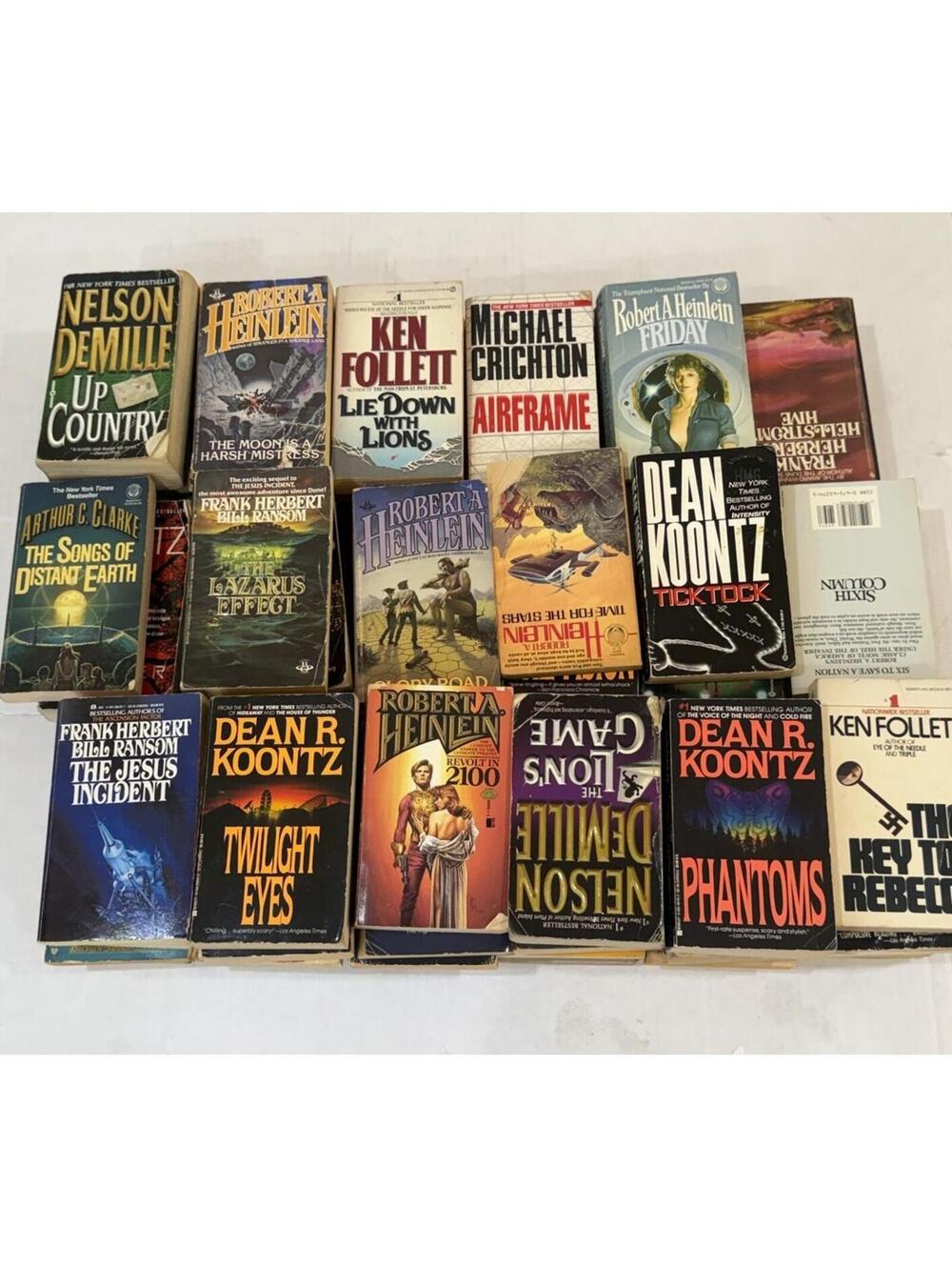 Set of 18 Classic Science Fiction & Thriller Paperback Books